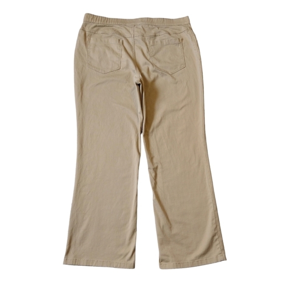 L.L. Bean Tan Classic Fit Straight Leg Pull On Pants High Rise Neutral - Picture 3 of 8